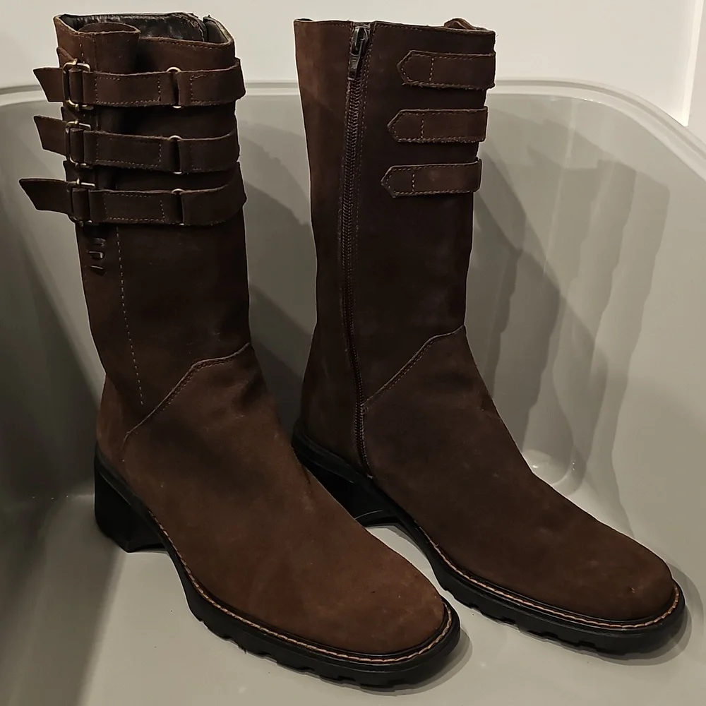 AQUATALIA brown suede leather calf boots SZ 7.5